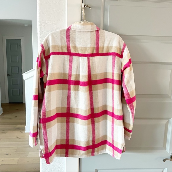 NWT Monrow Plaid Flannel Jacket Shacket - Picture 3 of 4